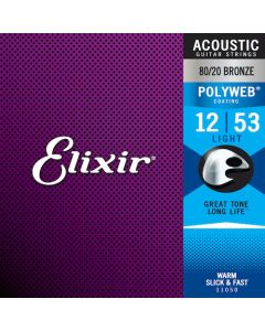Elixir 11050 80/20 Bronze POLYWEB Light Acoustic Guitar Strings