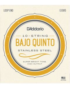 D'Addario EJS85 Bajo Quinto Stainless Steel Loop End 10-String Set