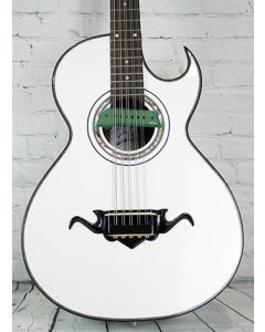 Sevillano C-1 Bajo Quinto Single Cutaway with SKB and EMG Pickup - Pearl White