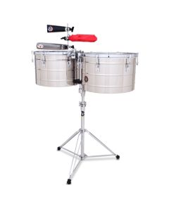 Latin Percussion LP258-S Tito Puente 15" and 16" Thunder Timbs - Stainless Steel