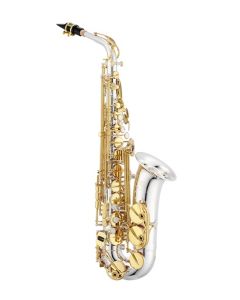 Jupiter JAS1100SG Eb Alto Saxophone - Silver plater with Gold-Lacquered Brass Keys