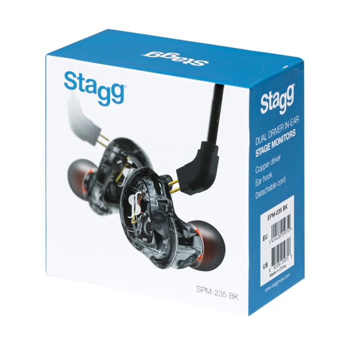 Stagg SPM-235 BK Sound Isolating Dual Driver In-Ear Monitors - Black
