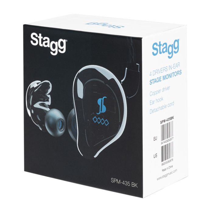 Stagg SPM-435 BK Sound Isolating Quad Driver In-Ear Monitors - Black